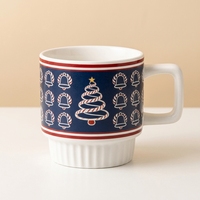 Mug en céramique personnalisé avec logo d'ours, mug à eau/lait tendance transfrontalier pour Noël, design classique pour fête, cadeau de Noël