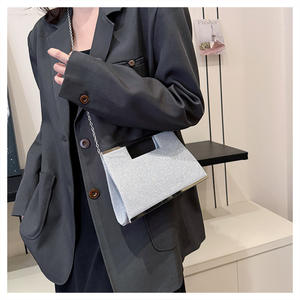 <span class=keywords><strong>Euro</strong></span> mode métallisé cadre pochette <span class=keywords><strong>en</strong></span> cuir pochette sac à main femmes longue chaîne sac à bandoulière brillant paillettes fête bal Date sacs à main - Product Image 5