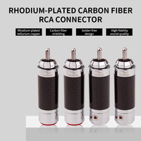 Connecteur RCA plaqué rhodium avec blindage en fibre de carbone, ouverture de 10 mm, pour systèmes audio HiFi et amplificateurs