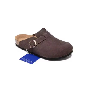 Mules personnalisées unisexes de haute qualité, antidérapantes, en cuir véritable et liège, avec soutien de la voûte plantaire pour femmes, sabots et mules en cuir - Product Image 3