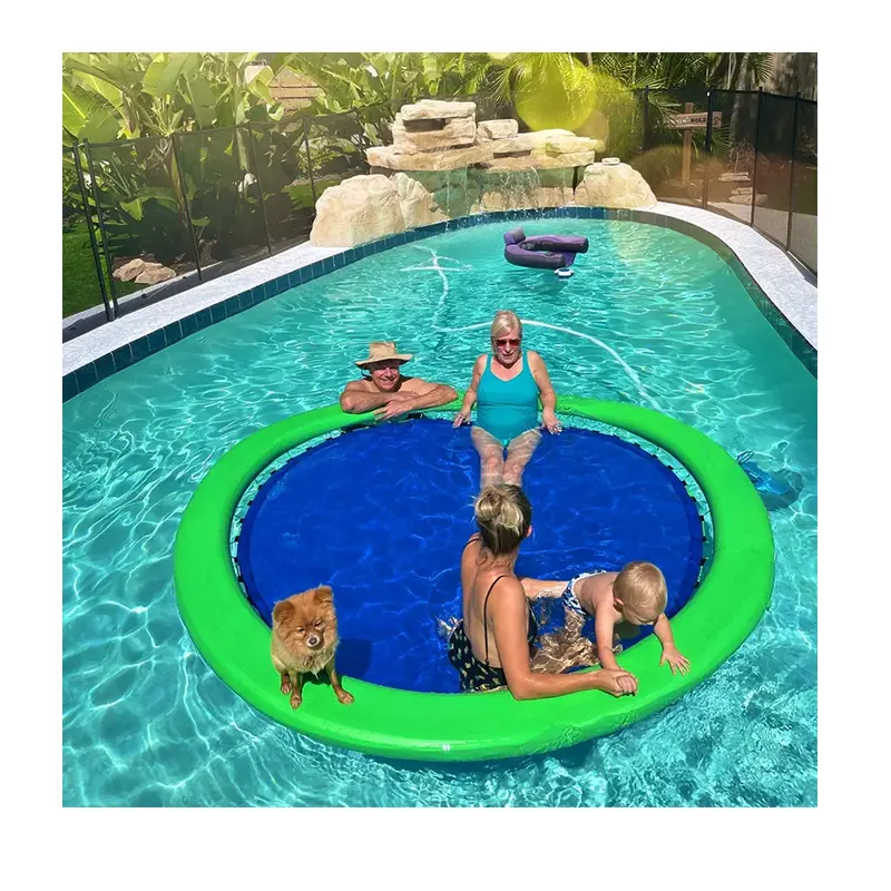 10ft Vòng colchonetas inflables piscina Float bơi nền tảng di động nổi nước võng với lưới Hồ bơi bơm hơi thảm