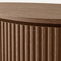 Table basse moderne de luxe pour salon, en bois de chêne massif, de forme ovale