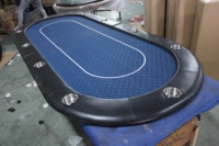 Table de poker pliable de style casino à bas prix en Chine, avec tapis confortable et éclairage LED