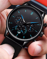 Desain & Manufaktur Pabrik Jam Tangan Stopwatch Serupa dengan Tampilan Kalender 24 Jam, Bercahaya, Sporty, Berbahan Baja, untuk Merek Sendiri bagi Tamu