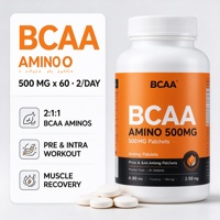 Comprimés d'acides aminés BCAA 500mg OEM ODM Marque privée Vente en gros Haute qualité Énergie pré-entraînement 60 comprimés pour la protéine
