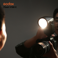 Godox V100 C TTL Li-ion cabeza redonda pantalla táctil Cámara flash 2,4G inalámbrico TTL pantalla táctil Cámara Flash Speedlite para Canon