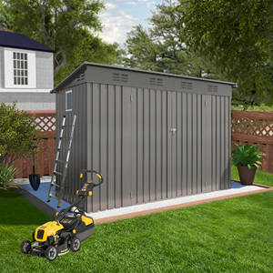 Cobertizo de <span class=keywords><strong>almacenamiento</strong></span> de Metal para exteriores, 4x9 pies, envío gratis en stock, con puerta frontal con bisagras para cobertizo de herramientas compacto impermeable y bloqueable - Product Image 1