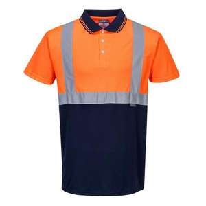 PORTWEST - S479ONRM <b>Hi</b>-<b>vis</b> two-tone orange/<b>blue</b> navy polo - EAN 5036108145218 <b>HI</b>-<b>VIS</b> WORKWEAR - Product Image 1