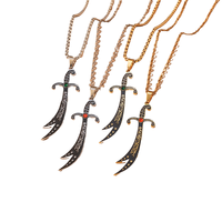 Nouveau collier épée Zulfiqar en acier inoxydable, pendentif scimitar Imam Ali, calligraphie arabe islamique, bijoux musulmans, cadeau