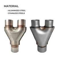 Pipa Knalpot Mobil 409 Stainless Steel Modifikasi Y Tiga H X Empat Pipa Sambungan 51 57 63 76MM