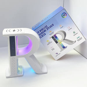 Lonvel BT Haut-Parleur Mini <span class=keywords><strong>R</strong></span> Lampe LED Rechargeable Charge Sans Fil Lampe De Bureau Intelligente Mini <span class=keywords><strong>R</strong></span> Forme Sans Fil Lumière Avec Haut-Parleur - Product Image 1
