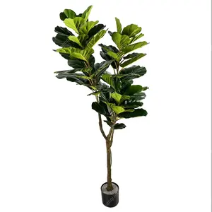 Árvore de vaso falso 50-180cm, decoração caseira de plástico plantas verdes artificiais figueira árvore