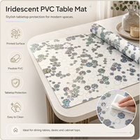 Nappe de table en PVC à motif floral vintage, imperméable, découpable, tapis de table décoratif en vinyle, protection anti-taches pour meubles