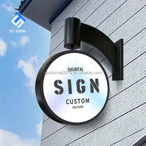 Aangepaste Roterende Dubbelzijdige Led Lichtbak Rechthoek Buitenreclame Teken Voor Winkel & Restaurant Dubbelzijdig Letterteken - Product Image 1