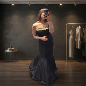 Elegant Black Silk Corset Style Floor-Length Lehenga Mermaid Fish Cut Quick Dry All Seasons Women Party <b>Wedding</b> Wear Ensemble - Product Image 2
