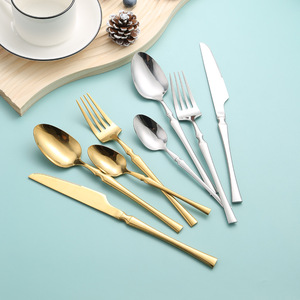 Slim Waist Stainless Steel Cutlery Set 4 Piece Gift <b>Box</b> Western Steak Knife Fork Spoon Solid Color Adult Dinnerware - Product Image 3