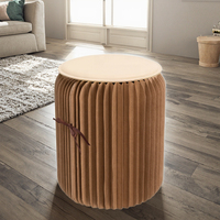 Tabouret Ottoman Pliable Joyeleisure en Papier Kraft 42cm, Chaise d'Extérieur Gain de Place, Mobilier de Maison, Utilisation Chambre Hôtel, Écologique