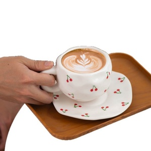 Tasses et soucoupes en céramique fraîches et élégantes Lelyi, petites et de grande valeur, design créatif, cœur féminin, mug à café haut de gamme et exquis - Product Image 6