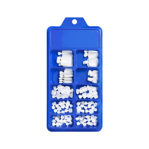 100 pièces/boîte Faux ongles de pieds à presser en ABS, courts, carrés, blancs, couvrants, pour salon de beauté des pieds - Product Image 5