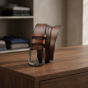 Ceintures en cuir de vache décontractées en gros, élégantes, avec boucle argentée tressée, haute résistance, durables, personnalisées, en cuir véritable pour - Product Image 3