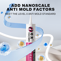 HAOMEI Sealant Silikon Netral Tahan Air Anti Jamur Berkualitas Tinggi 300ml Transparan Dapat Disesuaikan Untuk Konstruksi, Tahan 12 Bulan