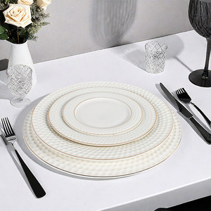 Juego de Vajilla de Cerámica Blanca de 3 Piezas, Resistente a Desportilladuras, Apto para Lavavajillas, Libre de BPA, Certificado por la FDA/CE, para Restaurantes - Product Image 3