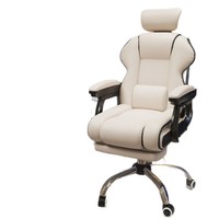 Chaise de bureau exécutive ergonomique et confortable en cuir pour le streaming de jeux, l'e-sport et le travail, avec dossier haut et réglage en hauteur