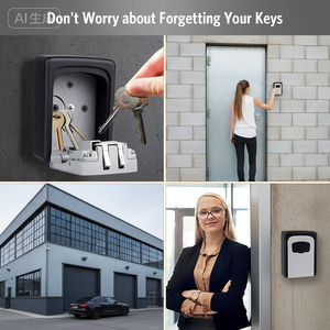 Caja <span class=keywords><strong>de</strong></span> Seguridad con Cerradura <span class=keywords><strong>de</strong></span> Combinación <span class=keywords><strong>de</strong></span> Plástico y Acero, Instalable en Pared Interior y Exterior - Product Image 3