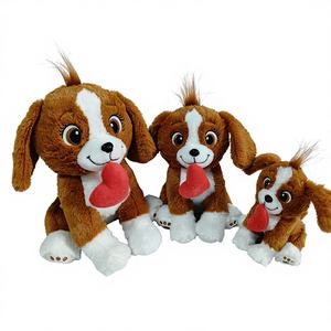 Подарок на День святого Валентина: плюшевая игрушка-щенок, держащий сердце, из мягкого хлопка, приятная для кожи, с наполнителем из ПП-волокна. - Product Image 2