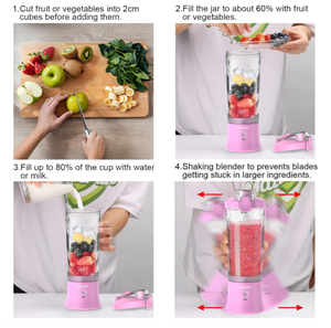 20oz Portable Smoothie Maker Blender Cup USB Rechargeable Juicer Mini Electric Blender for Fruit Juice Ice Crush On The Go - Product Image 4