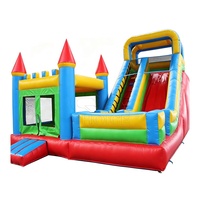 Château gonflable commercial avec toboggan pour enfants, idéal pour parcs d'attractions extérieurs, à vendre