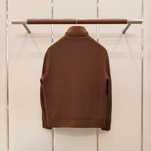 Blouson d'hiver 2026 Zeg na de luxe décontracté marron vintage chaud à fermeture éclair pour homme, coupe ajustée, manches tricotées, pour l'extérieur - Product Image 4