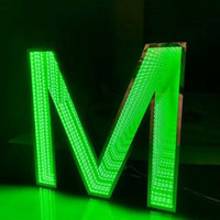 Letrero LED 3D Personalizado con Espejo Infinito, Letrero con Letras LED, Logotipo con Letras de Neón para Negocios