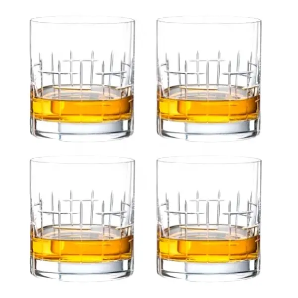 Creative Window Pane Design tumbler set old fashioned crystal whiskey glasses