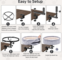 Support de lit pour chat flottant à fixer sur table, sans perçage, pour bureau, structure d'escalade pour chat, rotatif, hauteur réglable, lit de table pour chat
