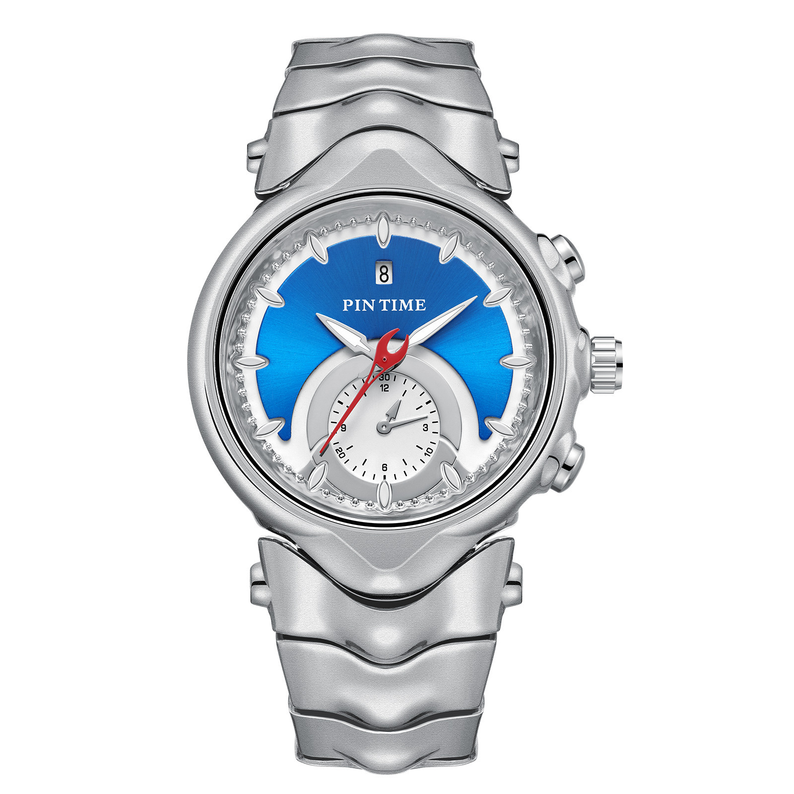 Pintime Vintage Y2K Luminous Quartz Date Women Stainless Steel 