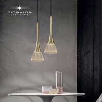 Lampe suspendue moderne minimaliste en aluminium couleur laiton, barre et table à manger, mini lampe suspendue décorative