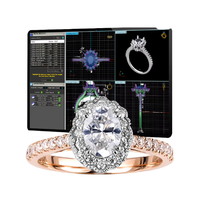 Bague de fiançailles ovale personnalisée avec halo de diamants de laboratoire 0,5-3 carats, en or rose massif 10K/14K/18K, pavé, certifiée IGI VS VVS