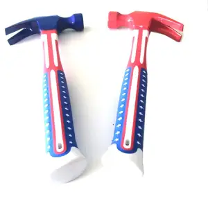 Factory direct sale forged steel material claw hammer with USA flag TPR handle