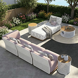 Ensemble <span class=keywords><strong>de</strong></span> canapés <span class=keywords><strong>de</strong></span> <span class=keywords><strong>jardin</strong></span> <span class=keywords><strong>en</strong></span> aluminium <span class=keywords><strong>de</strong></span> luxe au design moderne, <span class=keywords><strong>fauteuil</strong></span> personnalisé pour villa, tissu confortable pour extérieur, cour et appartement - Product Image 4