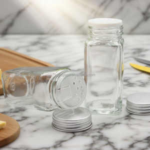 Forma su misura 120Ml di vetro <span class=keywords><strong>vasetti</strong></span> di spezie con Shaker versare coperchio di vetro barattolo di spezie con coperchio in metallo - Product Image 6