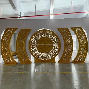 कस्टम लक्जरी वेडिंग इंडिया गोल्ड pvc पृष्ठभूमि शादी के चरण की सजावट - Product Image 3