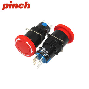 Pinch <b>Push</b> <b>Button</b> <b>Switch</b> La16y-11 16mm 1No1Nc Self Resetting Self Locking Full Illuminated Screw Terminal Ip40 - Product Image 3