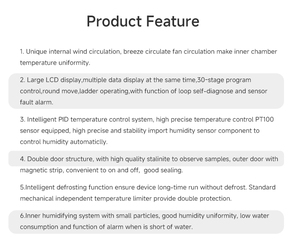 WISDOM IR-W-Bシリーズ一定温度湿度インキュベーター70L-250L環境試験用LCDプログラム制御 - Product Image 2