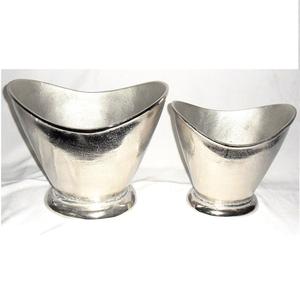 Compote nickelée en relief Design Top vente en aluminium moulé en métal fabriqué à la main avec poignée bol à boisson rond seau à glace - Product Image 4