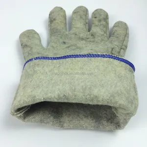 ירוק ארמיד צמר מעורב עמיד 200 מעלות תעשייתי נגד כוויות כפפות עמידות חום