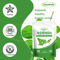 Complément alimentaire à base de plantes en gros sous marque privée Healthife, capsule de feuilles de Moringa Oleifera pour soutenir le système immunitaire, capsule de Moringa