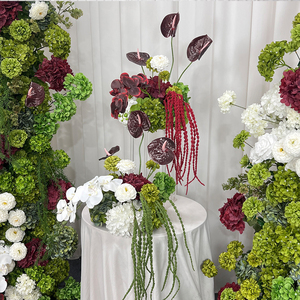 Ensemble d'arches de fleurs artificielles vert forêt réaliste, 3 pièces, pour la décoration de fond de lieux de mariage et de rentrée scolaire - Product Image 3