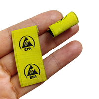 Étiquette de vêtement ESD en tissu de tailles personnalisées ALLESD jaune pour zone EPA