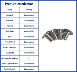 Çin üretici yuvarlak başlı katı alüminyum perçinler, Metal perçinler, Pan perçinler, bağlantı elemanları özelleştirir - Product Image 2
